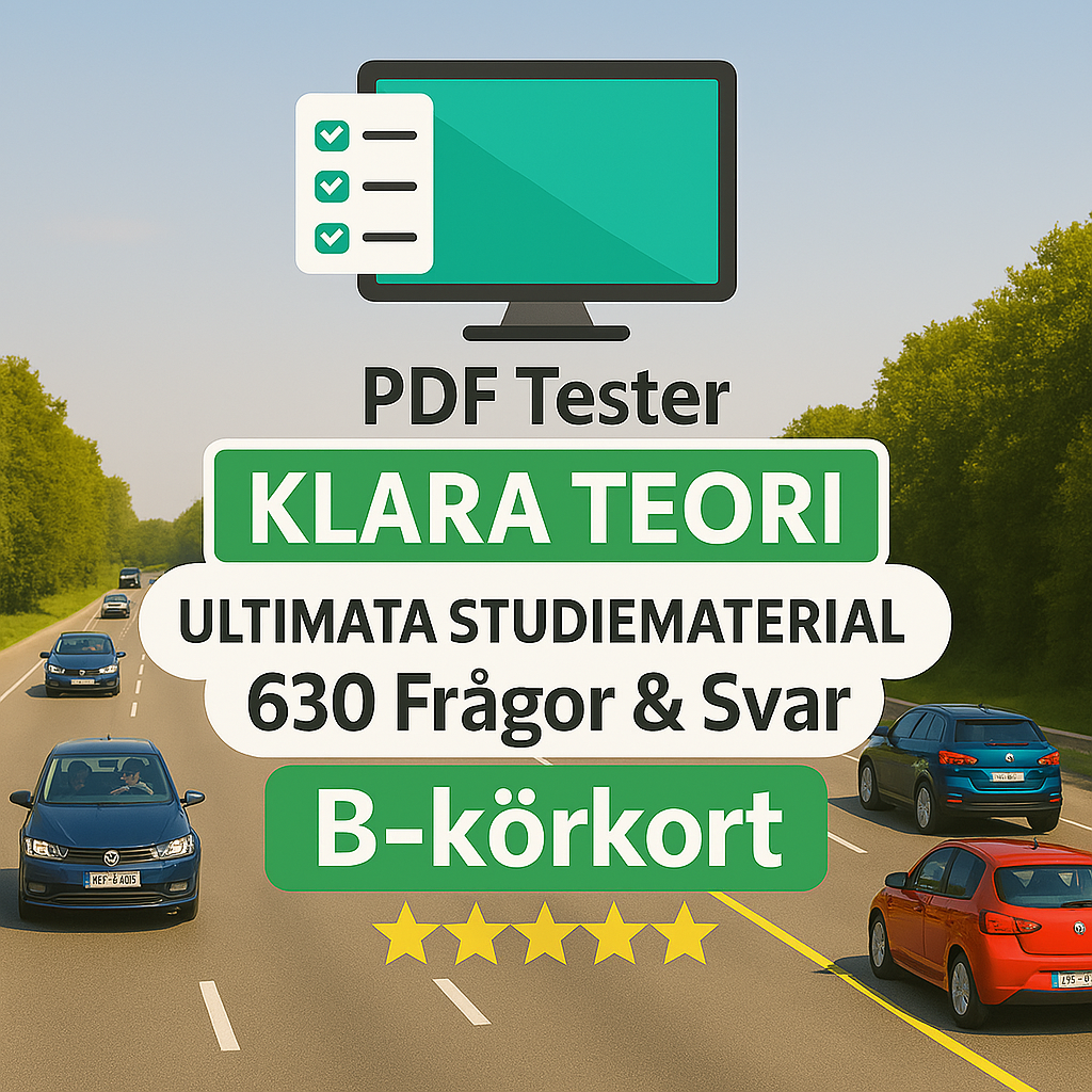 Klara Teori™ B-Körkort StudieTester